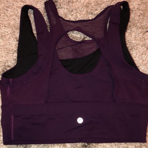 Maroon Mesh Lululemon Sports Bra - Picture 3 of 5